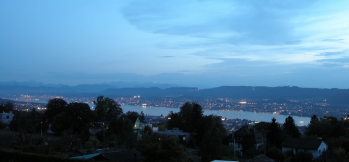 Lake Zurich at dusk